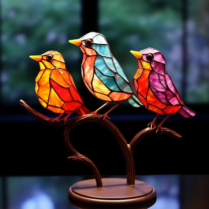 🦜Glas-in-lood Vogels op Tak Bureaudecoraties🎁