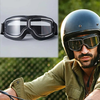 🥽 🏍️ Vintage helmbril motorbril – UV-bescherming, anti-condens en verstelbare band 🛡️