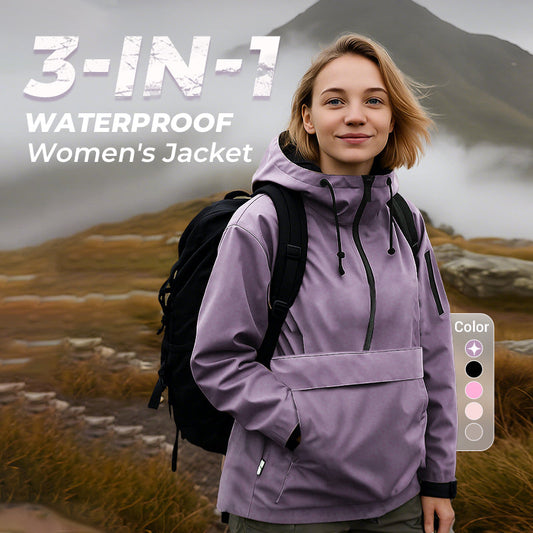 🍂Herfstuitverkoop 50% KORTING🍁🌧️💧3-in-1 waterdichte damesjas – regen, wind en kou, alles gedekt