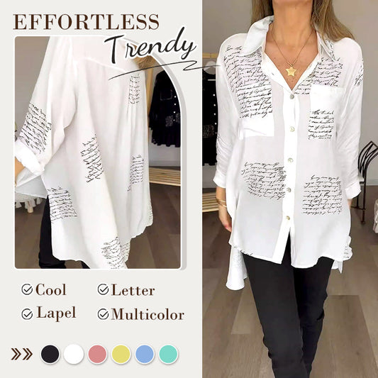 💥Uitverkoop 50% korting💥Vrouwen Lange Mouwen Print Fashion Kapsel Shirt