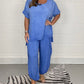 🔥Laatste dag 50% UIT🔥Fashion Casual Losse Plus Maat 2-Delige Set - Korte Mouw + Broek Met Wijde Pijpen