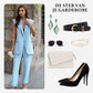 🌞Dames Stylish Mouwloze Blazer & Hoog Getailleerde Broek Set