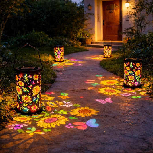 🔥SPECIALE AANBIEDING 50% KORTING-🌞Kleurrijke zonne-energie tuinlantaarn met zonnebloemmotief