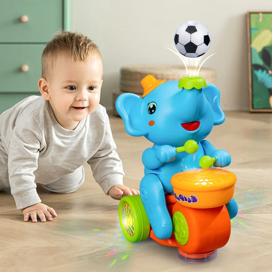 🎁⚽Laatste dag van de uitverkoop👦👧Muzikaal lopend olifantje-drummer-speeltje