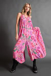 50% KORTING -  Nieuwe grote maat vintage bloemenprint losse mouwloze jumpsuit