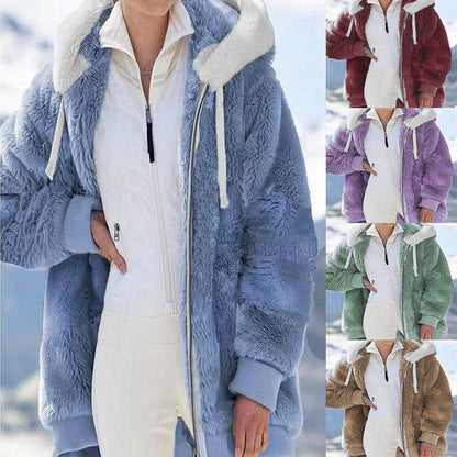 Nieuwe productpromotie 50% korting🔥2025 Colourblocked Shaggy Winterjas