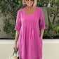 🔥2024 Hot Sale💃Puur Katoen Linnen Open Zak Tuniek Midi Dress