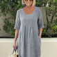🔥2024 Hot Sale💃Puur Katoen Linnen Open Zak Tuniek Midi Dress