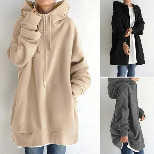 🍂Lady's sweatshirt met rits en capuchon voor herfst/winter (50% korting)