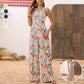 Jumpsuit met brede pijpen met bloemenknoop