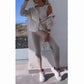 （Onmiddellijke verzending）Vest met capuchon, vest, legging, driedelige set