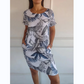 🌷Uitverkoop 49% korting🍀Jurk met ronde hals en botanische print voor dames