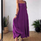 Effen kleur Geplooid Ademend Spaghetti Strap Jurk