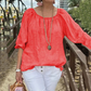 🌷Uitverkoop 49% korting🔥 Ronde Hals Mid Sleeve Katoenen Linnen Casual Damestop