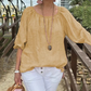 🌷Uitverkoop 49% korting🔥 Ronde Hals Mid Sleeve Katoenen Linnen Casual Damestop