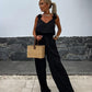 Mouwloze jumpsuit met wijde pijpen voor dames