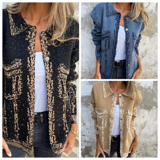 💥Uitverkoop 49% korting🔥Dames Trendy Lange Mouw Jas met Zakken