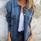 💥Uitverkoop 49% korting🔥Dames Trendy Lange Mouw Jas met Zakken