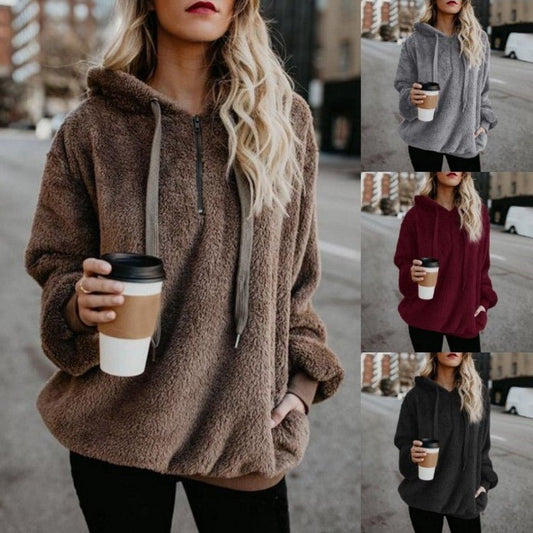 Fashion Warm Casual Loose Hooded Sweatshirt (50% UIT)