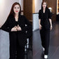 🎁Nieuw product 49% korting 💖Women's Trendy Solid Color Two-Piece Outfits Blazer & Pants