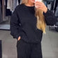 🌟49% korting✨Dames Ronde-hals Casual Sport Sweatshirt en Joggingbroek 2-delige Set