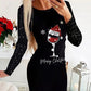 🎅【M-4XL】2024 Herfst en winter bedrukte kerstjurkjes met lange mouwen.