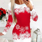 🎅【M-4XL】2024 Herfst en winter bedrukte kerstjurkjes met lange mouwen.
