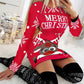 🎅【M-4XL】2024 Herfst en winter bedrukte kerstjurkjes met lange mouwen.