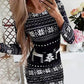 🎅【M-4XL】2024 Herfst en winter bedrukte kerstjurkjes met lange mouwen.