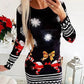 🎅【M-4XL】2024 Herfst en winter bedrukte kerstjurkjes met lange mouwen.