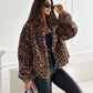 💥Herfst en Winter Nieuw 🐆 Dames Luipaardprint Fluffy Kort Jasje✨