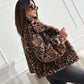 💥Herfst en Winter Nieuw 🐆 Dames Luipaardprint Fluffy Kort Jasje✨