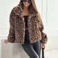 💥Herfst en Winter Nieuw 🐆 Dames Luipaardprint Fluffy Kort Jasje✨