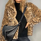 💥Herfst en Winter Nieuw 🐆 Dames Luipaardprint Fluffy Kort Jasje✨