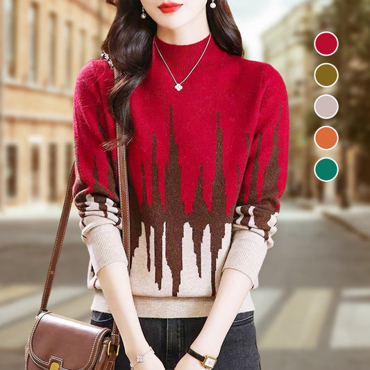 💥Clashing Colours Fashion Casual Pullover Knit Top💕