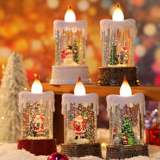 🎅Uitverkoop 50% korting💥Kaars stijl kerst Snow Globe licht