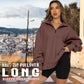 💝Hete verkoop💕Dames Sweatshirt met Ritssluiting en Afhangende Schouders