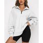 💝Hete verkoop💕Dames Sweatshirt met Ritssluiting en Afhangende Schouders