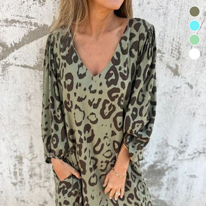 💖Flowy jurk met V-hals en zakken