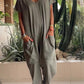 🌸Voorjaar 50% korting 🌸V-hals casual oversized zakken monochrome jumpsuit