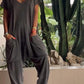 🌸Voorjaar 50% korting 🌸V-hals casual oversized zakken monochrome jumpsuit