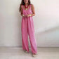 Women's Loose Casual Striped Jumpsuit
