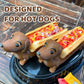 Decoratief teckelbakje voor hotdogs