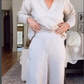 🔥HOT SALE 55% OFF🔥Casual Suit V-Neck Top & Wide Leg Pants