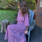 Dames elegante maxi-jurk met pofmouwen, bloemenprint en boho-stijl