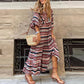 Dames elegante maxi-jurk met pofmouwen, bloemenprint en boho-stijl
