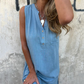 🔥Uitverkoop 50% Korting💖Damesjurk zonder mouwen met knoopsluiting en V-hals