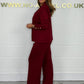 🔥Christmas Offers Sale 49% OFF🖤Gold Button Soft Knit Trouser Co-Ord