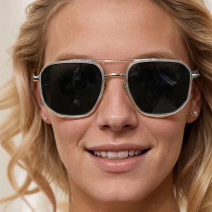 ✨Hot Sale 49% korting🥰Geometrische dubbelstraal gepolariseerde zonnebril – gedurfde stijl, ultieme helderheid! 🕶️