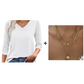 🏖️Zomeruitverkoop: 60% korting🏝️Casual damestop met V-hals, kant en 3/4 mouwen💫
